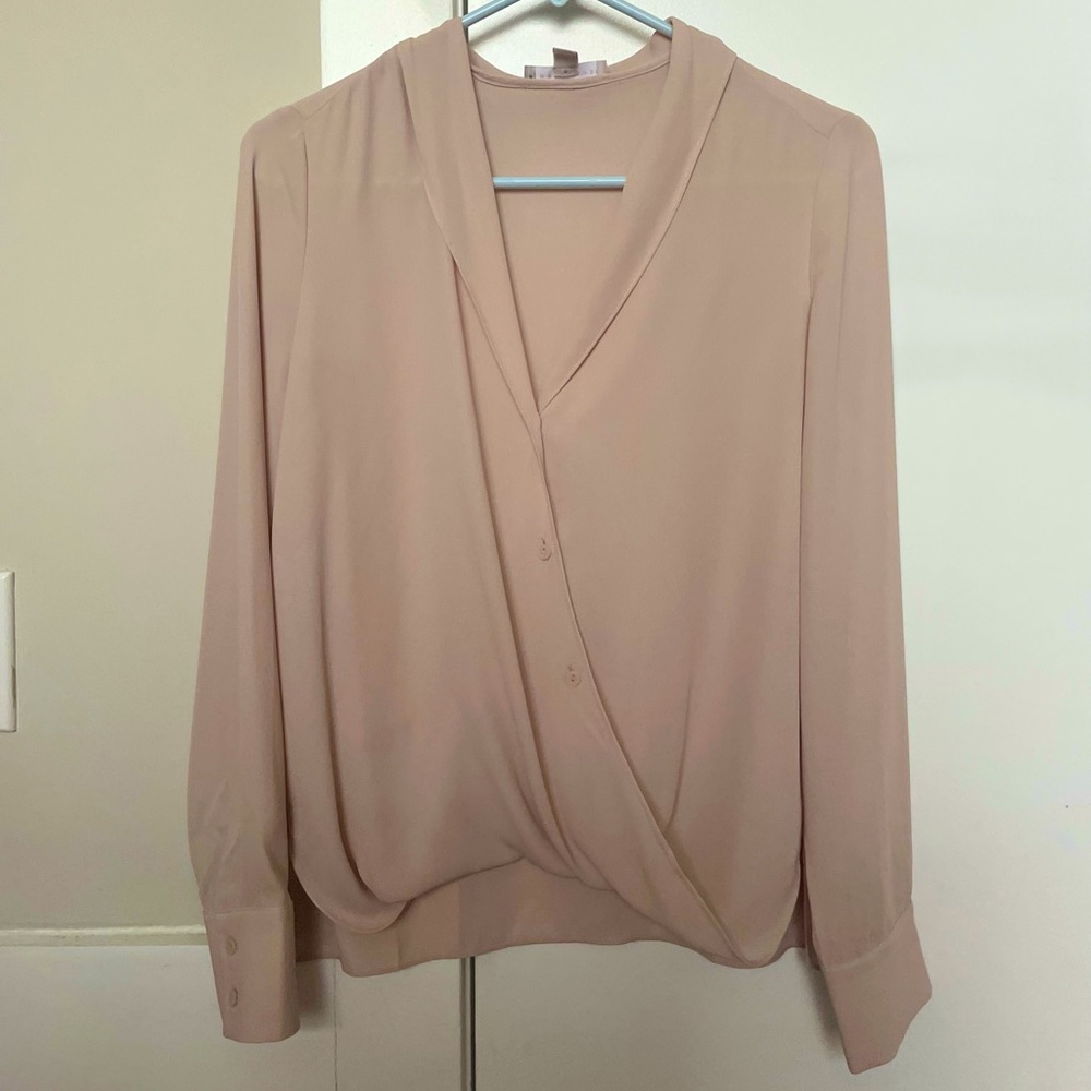 Chelsea28 long sleeve sheer blouse